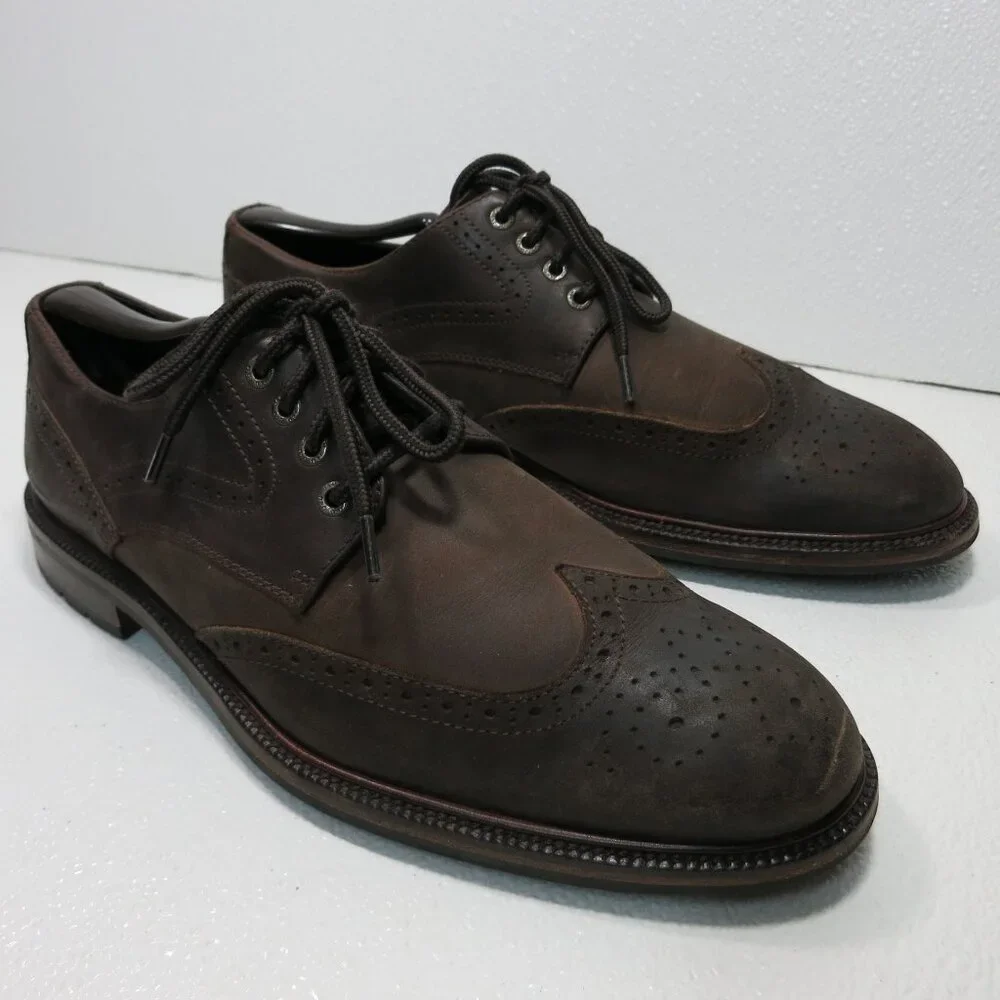 J&M Mens Nubuck Leather Casual Oxford Comfortable Footwear Shoes Men's Size 9 M